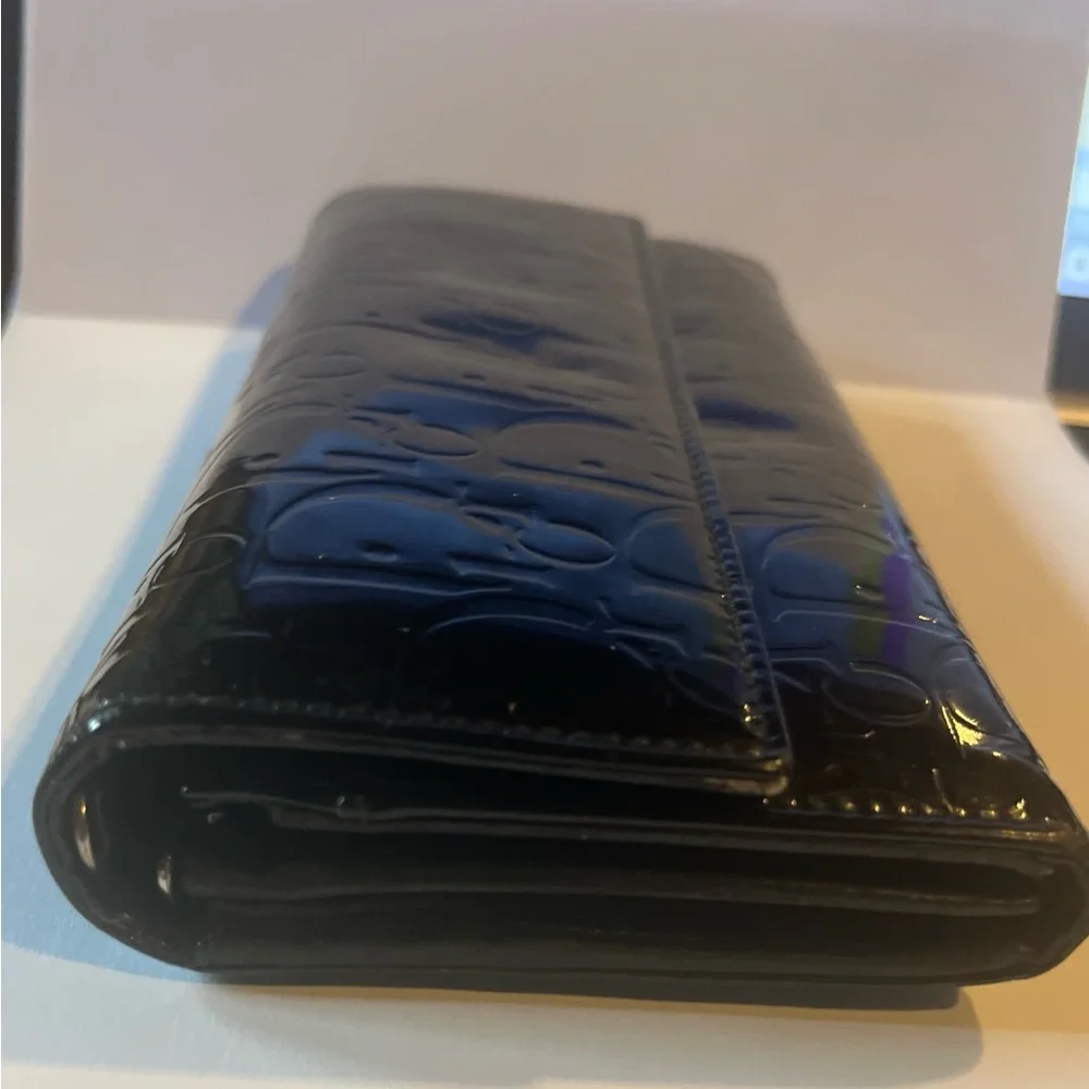 Christian Dior Black Leather Wallet Dior Black Patent Leather wallet